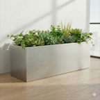 Stainless Steel Pot Rectangular - THE GARDEN CENTRE