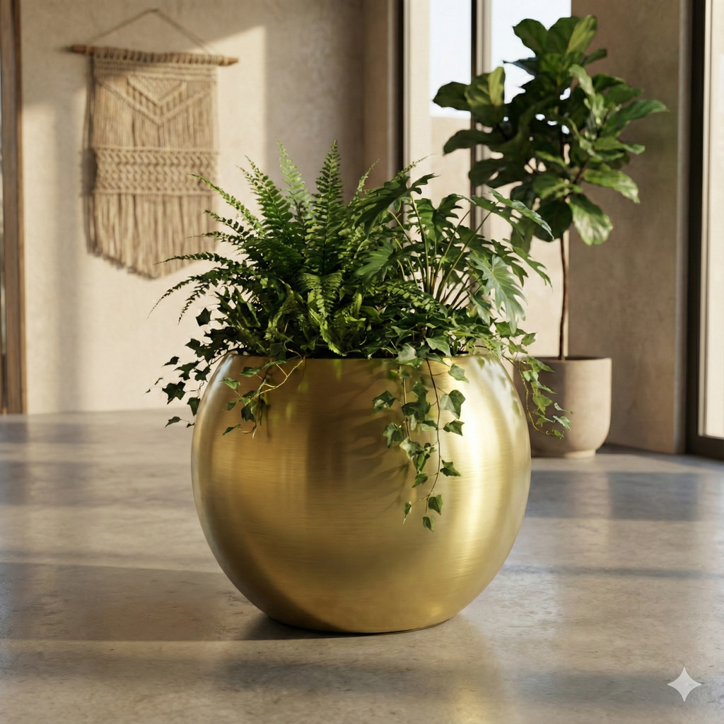 Aluminum Globe  Planter 50cm x 40cm - THE GARDEN CENTRE