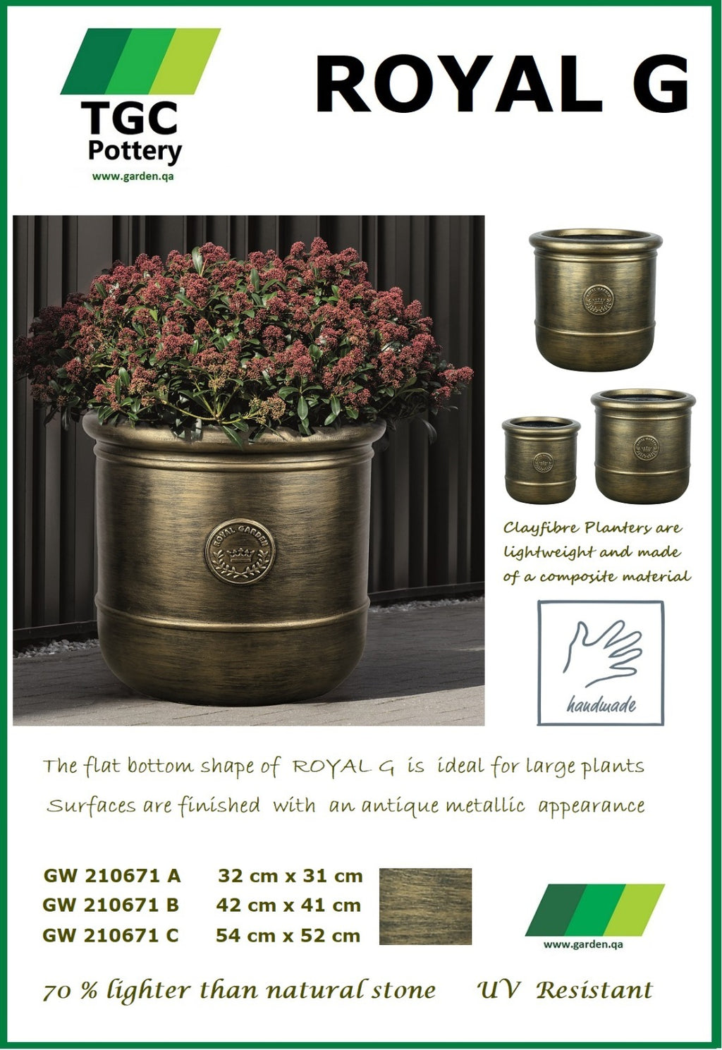 TGC Royal G Planters - THE GARDEN CENTRE