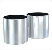 Aluminum Round Planter - Chrome Finish - THE GARDEN CENTRE