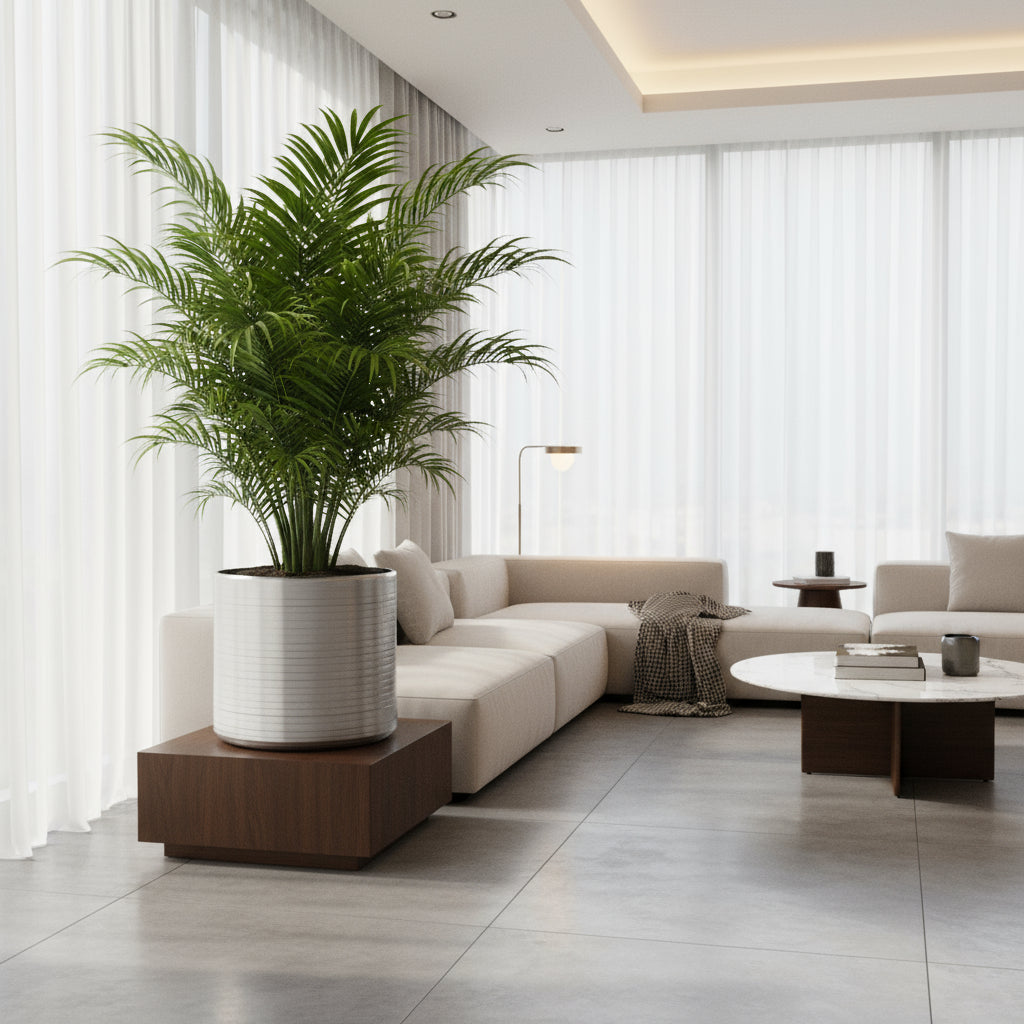 وعاء زراعة مضلع من الألومنيوم - فضي