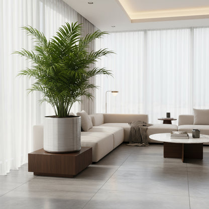 وعاء زراعة مضلع من الألومنيوم - فضي