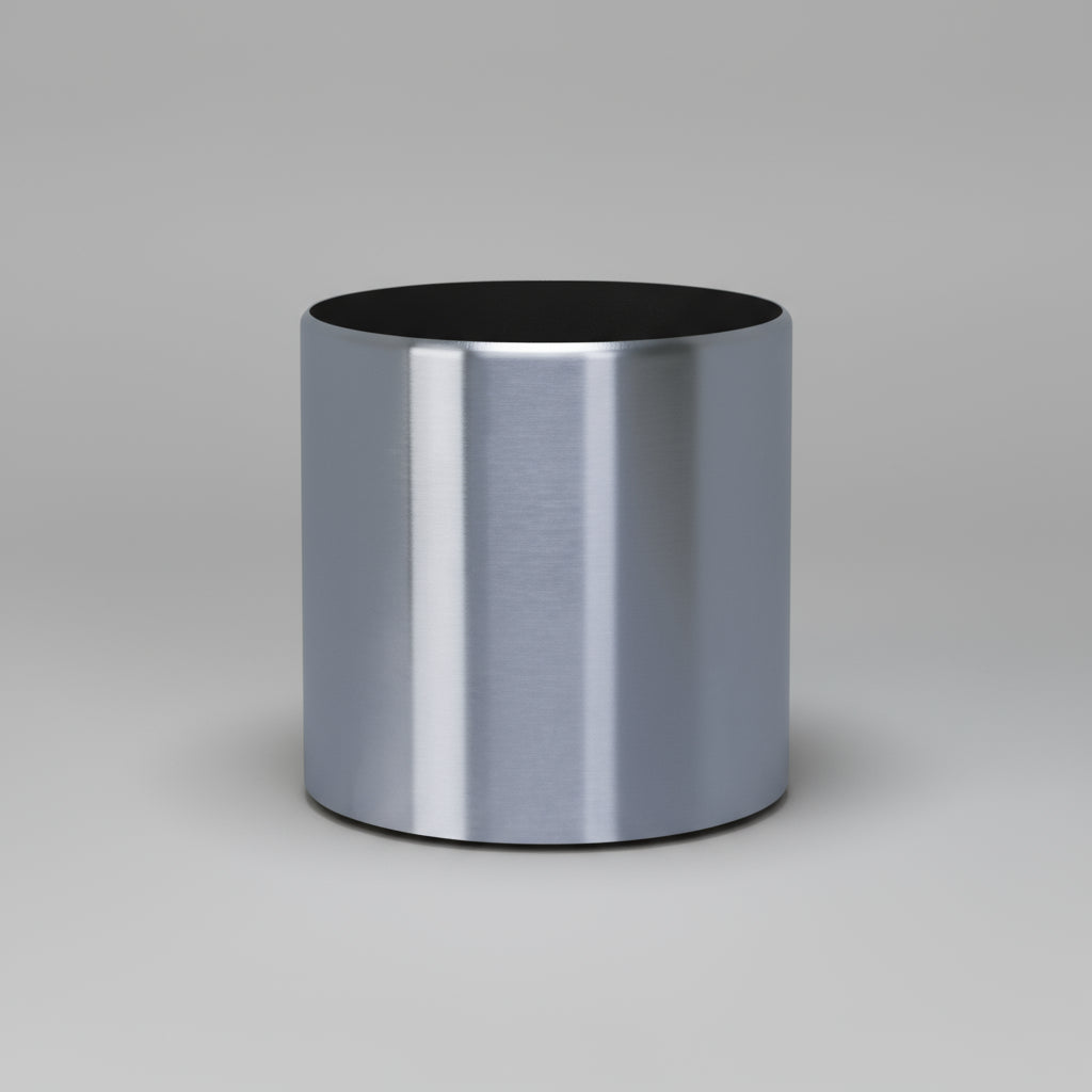 Aluminum Round Planter - Chrome Finish - THE GARDEN CENTRE