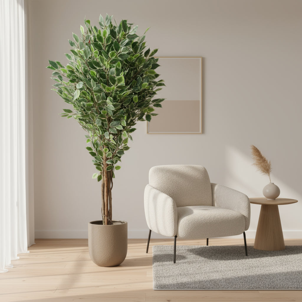 Wood Trunk Variegated Ficus Tree