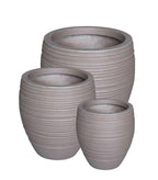 Gover Fibreclay Coulderon Stripe Planter - THE GARDEN CENTRE