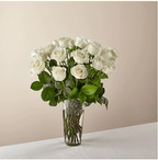 LONG STEM WHITE ROSE BOUQUET - THE GARDEN CENTRE