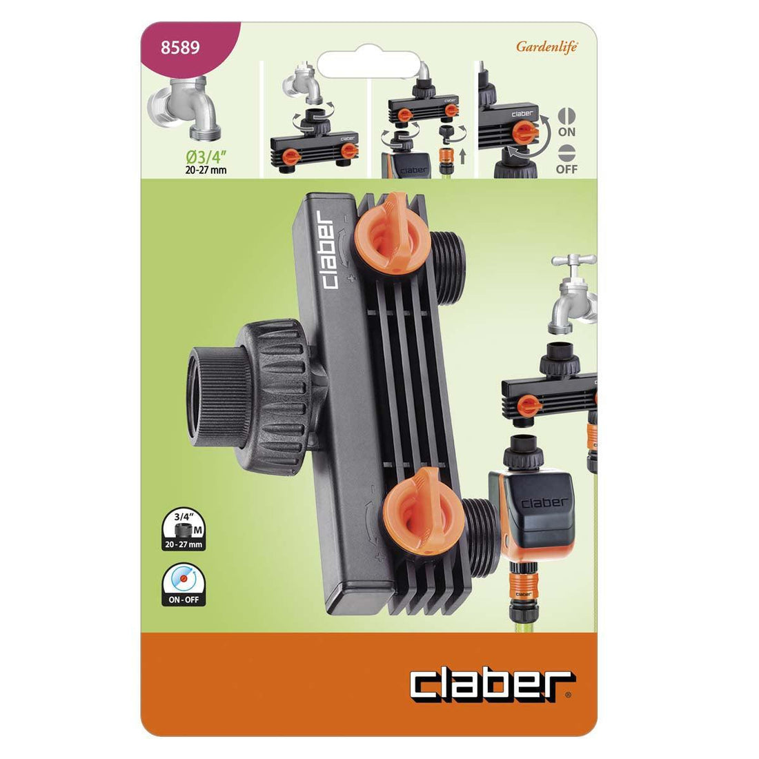 Male Threaded 2 Way Adapter-8589 - THE GARDEN CENTRE