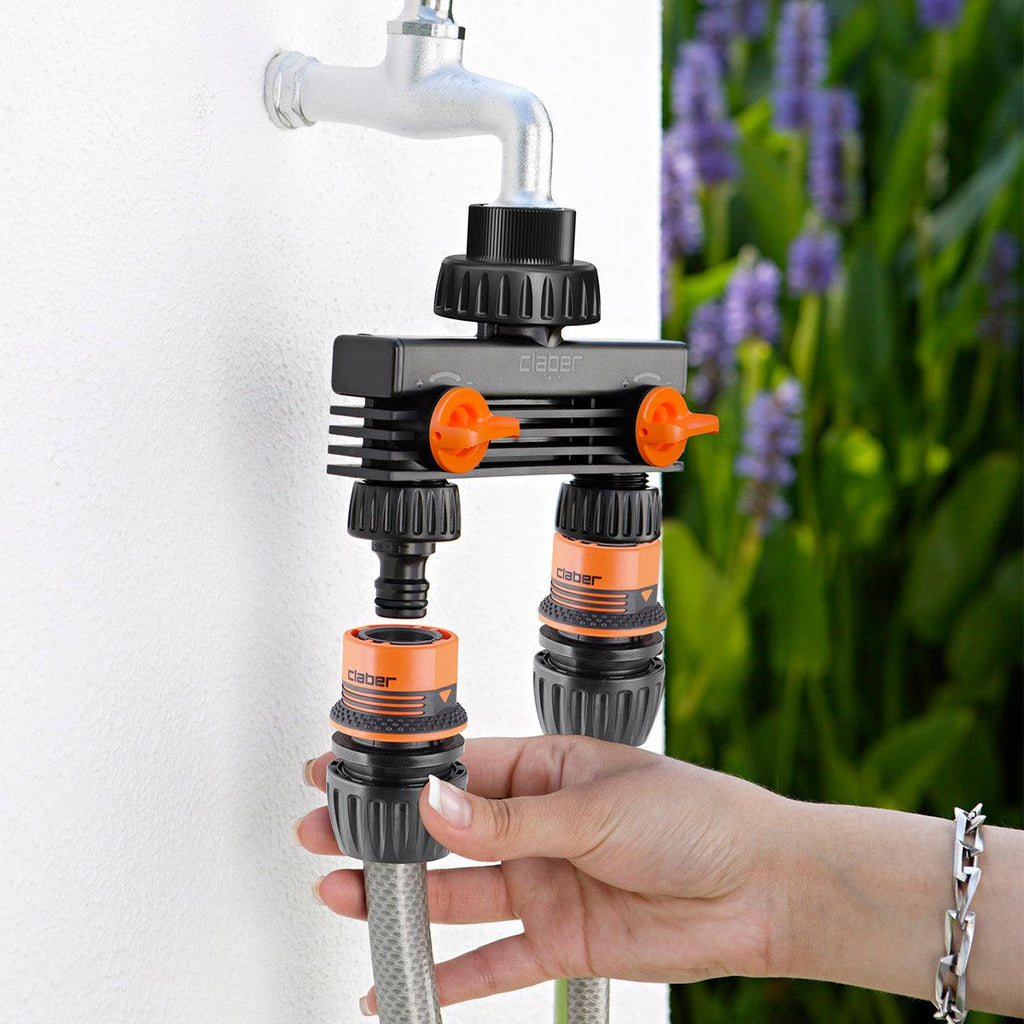 Male Threaded 2 Way Adapter-8589 - THE GARDEN CENTRE
