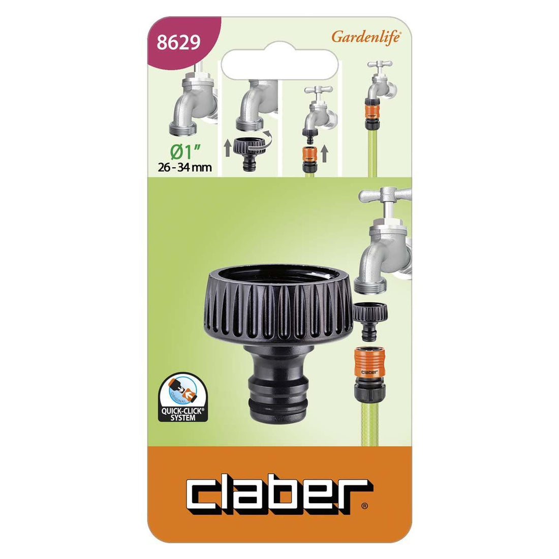 Threaded Tap connector 1”-CLABER 8629 - THE GARDEN CENTRE